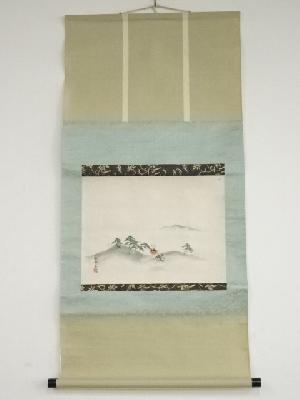 蒔田松豊筆　岐阜祭礼の図　肉筆紙本掛軸（箱付）